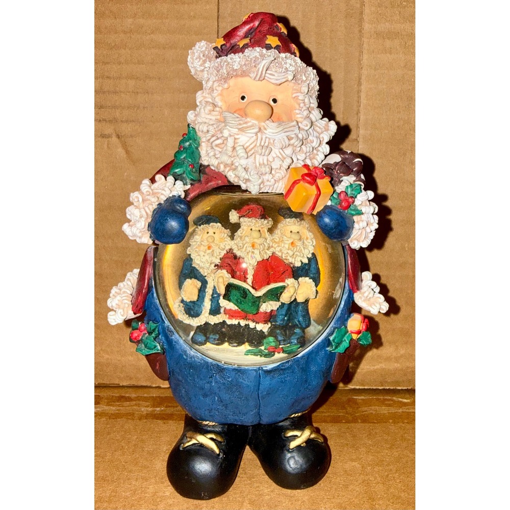 Santa Snow Globe Figurine Excellent Carolers Resin